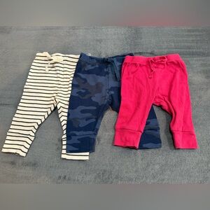 GAP Kids 3-Pack Joggers - Navy Camo, Red, Cream Stripe